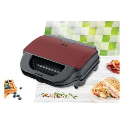 Sandwich maker Heinner SM-2H900BKS design negru roșu