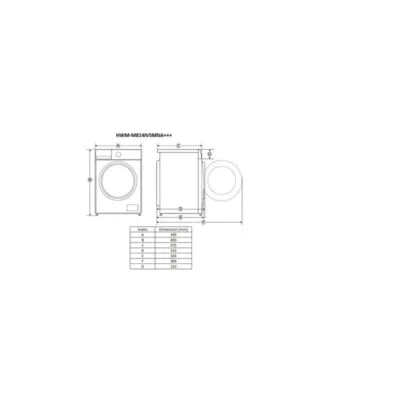 Mașină de spălat rufe slim Heinner HWM-M814IVSMNA+++, 8 kg, 1400 RPM, Inverter, Steam, 15 programe, alb - imagine 2