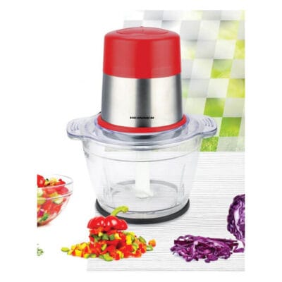 Tocator de legume Heinner HMC-D300RD cu 2 viteze si design compact rosu modern