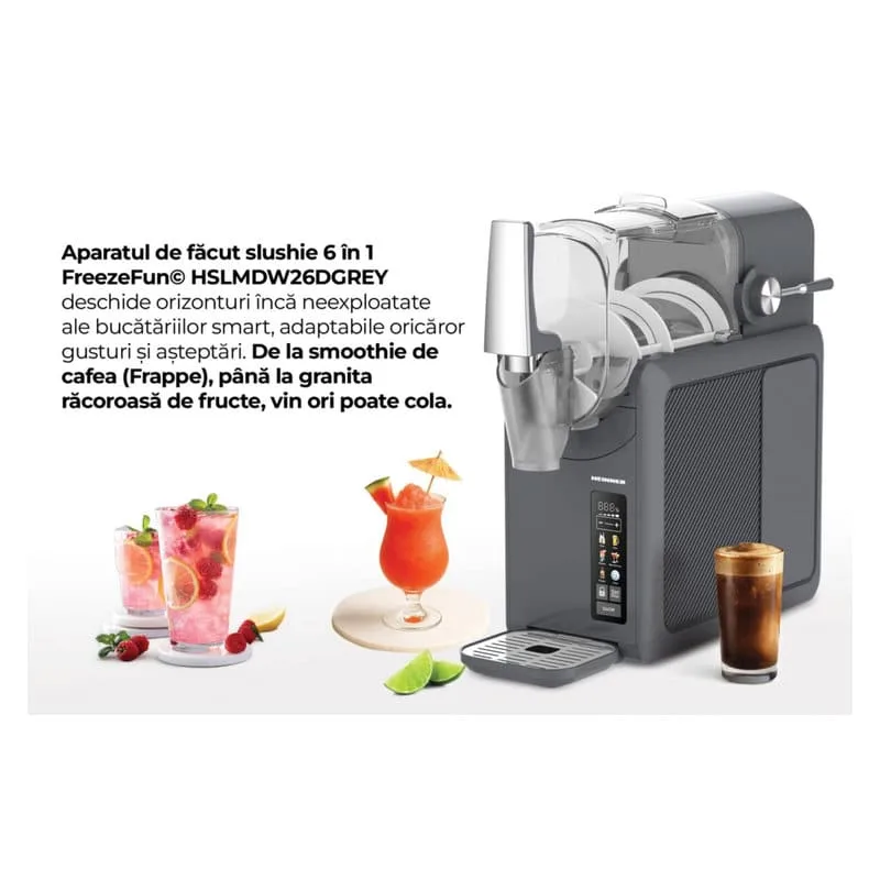 Aparat de făcut granita Heinner FreezeFun HSLM-DW26DGREY, 6 în 1, 2.6L, control touch - imagine 7