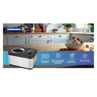 Aparat inghetata Heinner HICM-DW154SSBK pentru deserturi reci