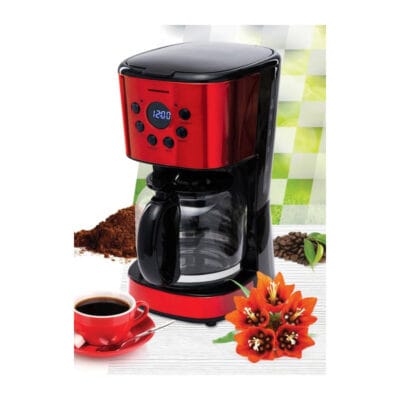 Cafetiera Heinner HCM-1500RDIX cu display LED si timer programabil