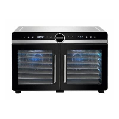 Deshidrator fructe si legume Heinner HFD-KDDB1400BKSS DualDry Elite 1400W cu 16 tavi inox