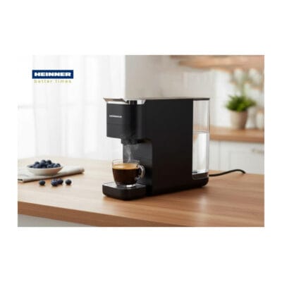 Espressor cu capsule Heinner HEMC-DD15BK compatibil Nespresso si Dolce Gusto
