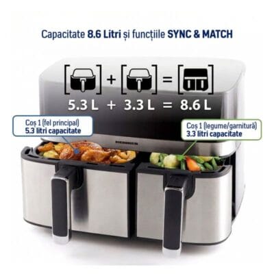 Friteuza dubla cu aer cald Heinner HAF-H9DB17BKS 8.6L