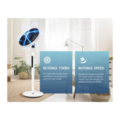 Ventilator Heinner HMF-18GREY cu pulverizare 360