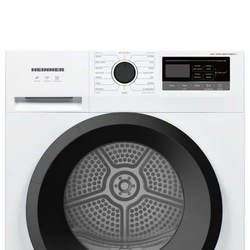 Uscător de rufe cu pompă de căldură Heinner HHPD-M8N13PBKE++, 8 kg, 16 programe, display LED, Alb - imagine 2