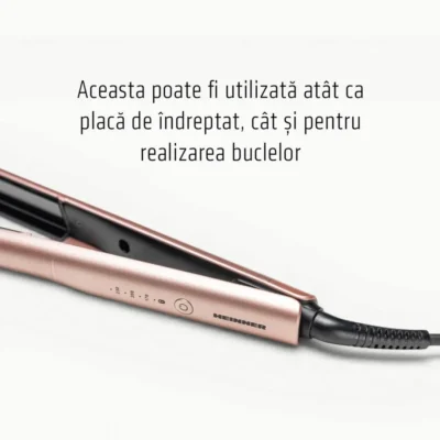 Placă de păr Heinner HHS-Y230SC-PNK, 2 în 1 îndreptare și bucle, ceramică, 170-230°C, roz - imagine 4