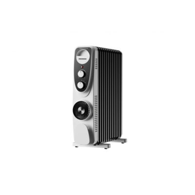 Calorifer cu ulei Heinner HOH-MVT13WH-BK, 13 elemenți, 2500W, ventilator Turbo, 3 trepte, alb/negru - imagine 2