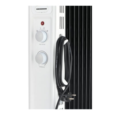 Calorifer cu ulei Heinner HOH-M13WH-BK, 13 elemenți, 2500W, 3 trepte de putere, termostat ajustabil, alb/negru - imagine 3